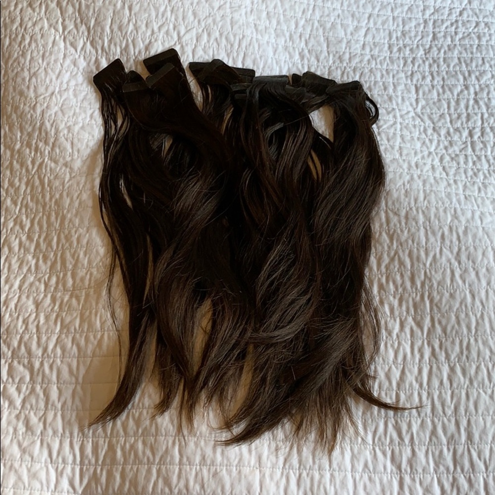 Aqua Medium Brown 18” Tape-In Hair Extensions